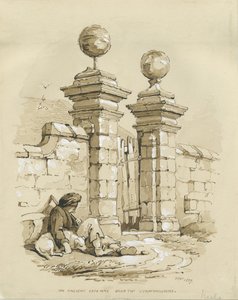 Colwich - Ancienne Porte à Bank Top (dessin sépia) - Thomas Peploe Wood