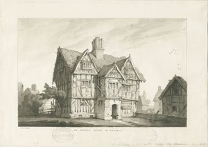 Village de Gnosall - Maison Ancienne: dessin au lavis