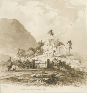Kinver Edge : dessin sépia, 1837 - Thomas Peploe Wood