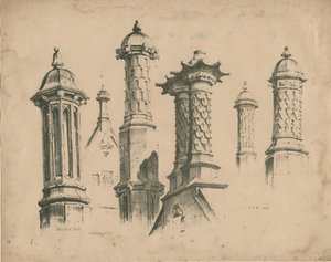 Thickbroom Hall ["Manley Hall"] - Pinacles et cheminées