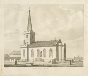 Église de Whittington (dessin sépia)