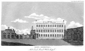 Hôpital des Juifs, Mile End Road, Whitechapel, Londres, fin XVIIIe ou début XIXe siècle