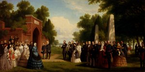 Visite du Prince de Galles, du Président Buchanan et des dignitaires à la tombe de Washington, 1861