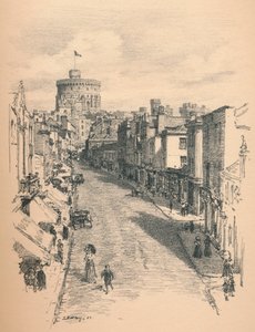 Grande tour du château de Windsor depuis Peascod Street, 1902 - Thomas Robert Way