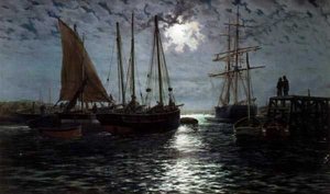 Un port au clair de lune
