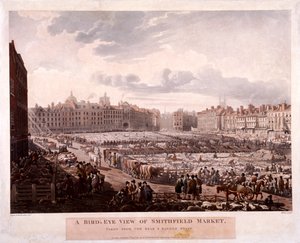 Marché de Smithfield, Londres, 1811 - Thomas Rowlandson, Augustus Charles Pugin