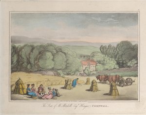 Le siège de M. Mitchell Esq. Hengar, Cornwall, des Esquisses de la nature, 1822