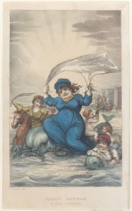 Veuve Ducker et ses nymphes, des Croquis poétiques de Scarborough, 1813 - Thomas Rowlandson, Joseph Constantine Stadler, J. Bluck