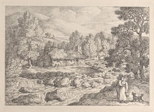 Une cascade en Cornouailles, tirée de « Vues de Cornouailles »