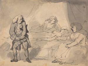 Scène de lit de mort - Thomas Rowlandson