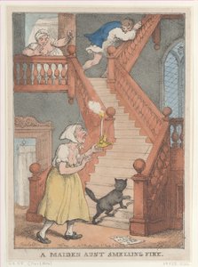Une tante célibataire sentant le feu, [1er mai 1806], réédité le 1er mai 1812 - Thomas Rowlandson
