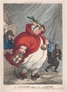 Une sage-femme allant à un accouchement - Thomas Rowlandson