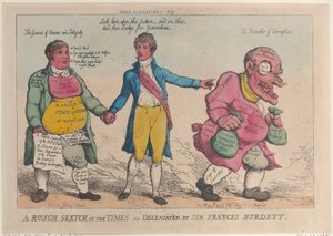 Un croquis grossier des temps délinéé par Sir Francis Burdett, [9 mai 1810], réédité 1819 - Thomas Rowlandson