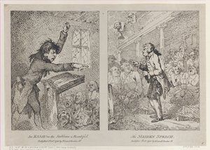 Un essai sur le sublime et le beau, le discours de la jeune fille - Thomas Rowlandson
