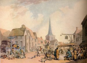 Scène de village anglais ancien - Thomas Rowlandson