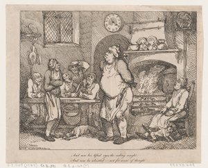 Et maintenant ses yeux levés cherchaient le plafond..., 1787 - Thomas Rowlandson