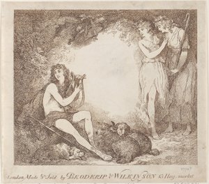 Apollon, Lyra et Daphné Carte de commerce illustrant Marian, un opéra, 1797-99