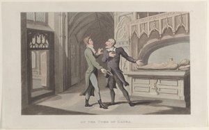 À la tombe de Laura, du Journal des voyages sentimentaux dans les provinces du sud, 1817-21 - Thomas Rowlandson