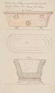 Vase de bain en granit rouge, Vatican - Thomas Rowlandson