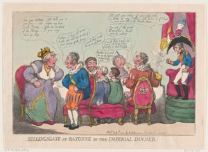 Billingsgate à Bayonne, ou Le Dîner Impérial!, 10 juillet 1808 - Thomas Rowlandson