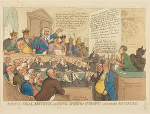 Le procès, la condamnation et le dernier discours de Boney - Thomas Rowlandson