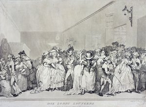 Box Lobby Loungers, gravé par Rowlandson d