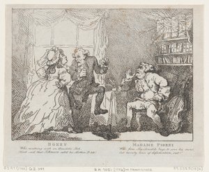 Frontispice de Bozzy et Madame Piozzi, Bozzy et Piozzi par Peter Pindar, 1780-86 - Thomas Rowlandson
