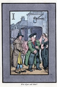 Hackney se plaignant aux passagers des petits pourboires - Thomas Rowlandson