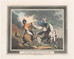 Coupe et protection de la cuisse, nouvelle garde - Thomas Rowlandson