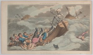 La Mort devenue Pilote de La Danse de la Mort anglaise, vol. II, pl. 9, 1er juin 1815