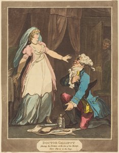Le docteur Gallipot déposant sa fortune aux pieds de sa maîtresse - Thomas Rowlandson