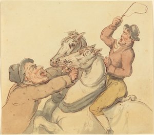 Conducteurs avec une paire de chevaux cabrés - Thomas Rowlandson