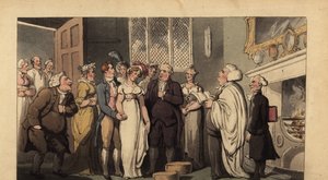 Gentleman anglais épousant sa fiancée dans une demeure seigneuriale - Thomas Rowlandson