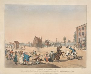 Entrée depuis Hackney ou Cambridge Heath Turnpike (n° 6) - Thomas Rowlandson