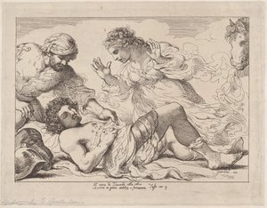 Erminia découvre le Tancrède blessé de Tasso, Gerusalemme Liberata, vers 1790
