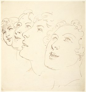 Quatre têtes - Thomas Rowlandson