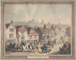La chasse au renard [série de quatre] : 4. Le retour de la chasse. / Scène à Eaton - Thomas Rowlandson