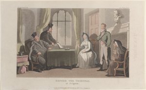 Frontispice : Devant le tribunal à Avignon, du Journal of Sentimental Travels in the ..., 1821 - Thomas Rowlandson