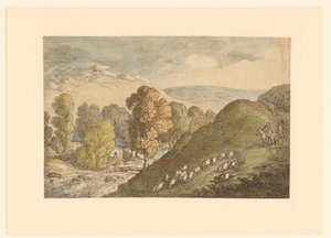 Paysage vallonné avec des moutons - Thomas Rowlandson