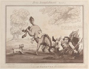 Accomplissements équestres, croquis 12 : Un voltigeur !!, 1er août 1799 - Thomas Rowlandson