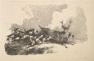 Chiens chassant un cerf, 1784-88
