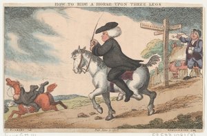 Comment monter un cheval sur trois jambes, 11 juin 1808 - Thomas Rowlandson