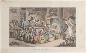 Chasse à la pantoufle, du Vicaire de Wakefield, 1er mai 1817 - Thomas Rowlandson
