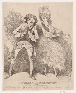 Affectation italienne, Personnages réels - Thomas Rowlandson