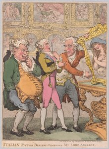 Marchands de tableaux italiens trompant Monseigneur Anglais, pub. 1812 - Thomas Rowlandson