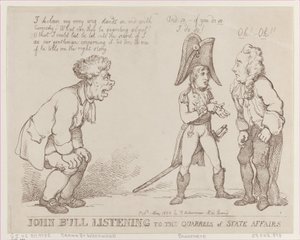 John Bull écoutant les querelles des affaires d