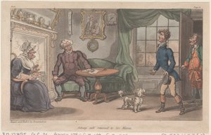 Johnny revenu sain et sauf à sa maman, des Aventures militaires de Johnny Newcome, 1815