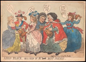 Kings Place, ou une vue des meilleurs amis de M ----, pub. 1784 - Thomas Rowlandson