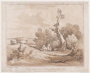 Paysage avec des figures ramassant du bois sous des arbres noueux, 21 mai 1789 - Thomas Rowlandson