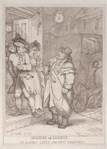 Les misères de Londres, ou un cocher de fiacre bourru et impertinent - Thomas Rowlandson